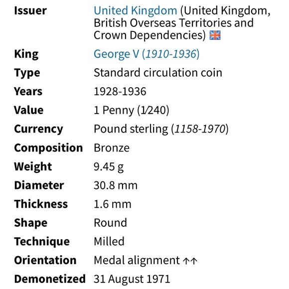 🎈$5 add on - 1936 ONE PENNY - George V - Picture 3 of 6